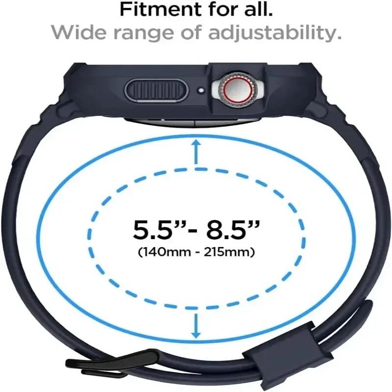 Rugged Armor Pro Designed for Apple Watch Ultra 2 49mm Rubber Case with Band Series 9 8 SE2 7 6 SE 5 4 45 44mm 41mm 40mm Correa