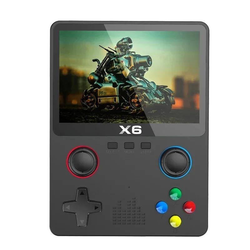 Ultimate Experience NEW X6 konsol Classic Arcade 11 emulator 3.5-inch IPS screen handheld game console with dual joystick 11 emulator GBA children's gift electronic portable retro handheld game console IPS HD 32G over 10000 game 3D Card Chip Protection