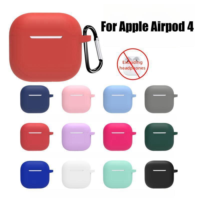 Solid Color Silicone Earphone Case, 1 Count Anti-drop & Shockproof Earphone Protective Cover, Earphone Accessories Compatible with Apple AirPods 4