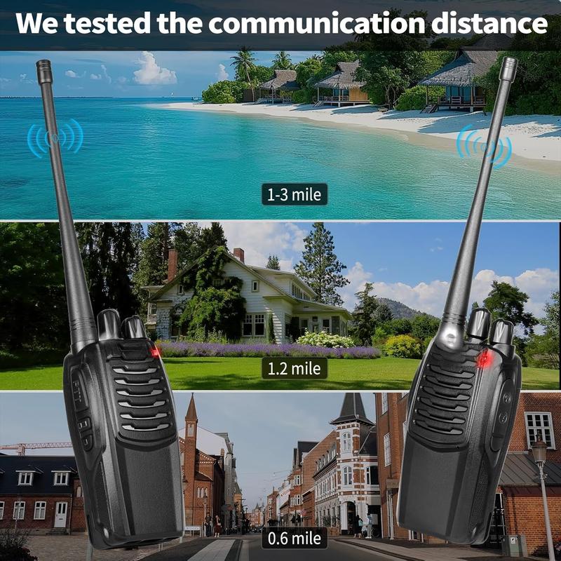 S1 walkie talkies for Adults with earpieces and Rechargeable 1500mAh Li-ion ,walkie Talkie has VOX,TOT, , Low Alert,Flashlight,Scan Function(2 Pack)