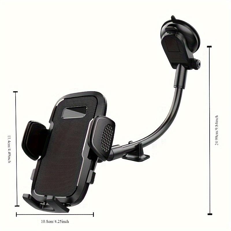 Car Dashboard Phone Holder, Sturdy Car Truck Phone Holder, Upgraded Adjustable Suckered Pedestal and 14-Inch Long Arm Phone Holder