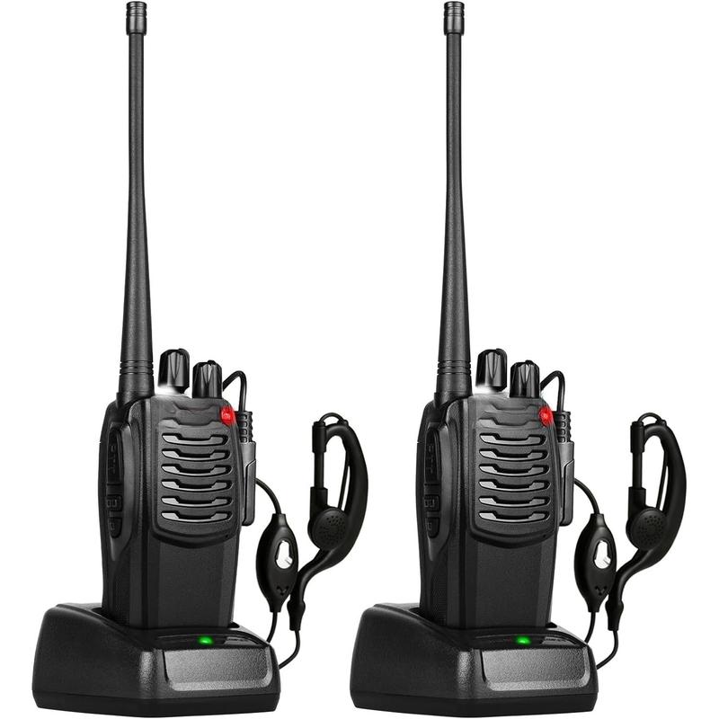 S1 walkie talkies for Adults with earpieces and Rechargeable 1500mAh Li-ion ,walkie Talkie has VOX,TOT, , Low Alert,Flashlight,Scan Function(2 Pack)