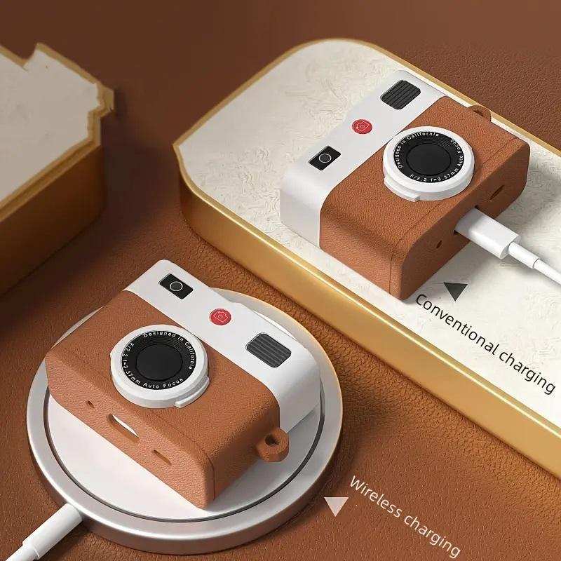 Cute Camera Design Silicone Earphone Case, Earphone Protective Cover, Earphone Protector Cover Compatible with AirPods