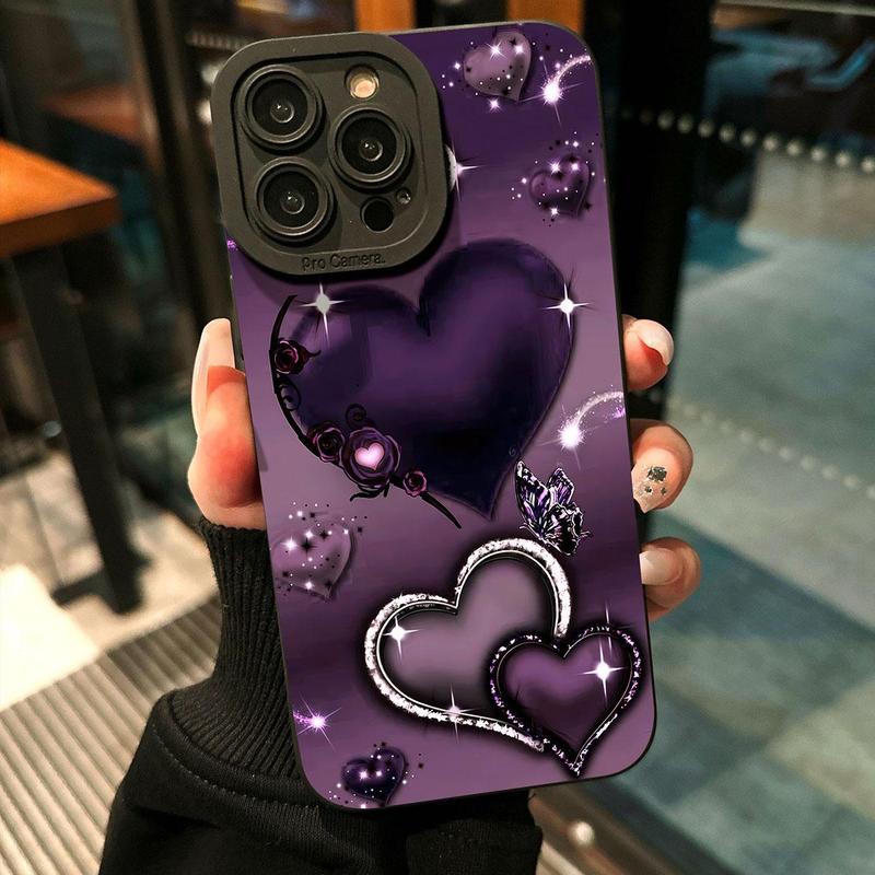 Heart Pattern Phone Case, Anti-drop Cellphone Protective Case, Shockproof Mobile Phone Cases for iPhone 11 12 13 14 15 Pro Max, Phone Accessories