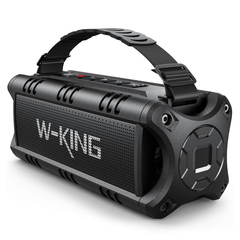 W-KING Portable Speaker, IPX6 Waterproof, 30W Wireless, 24-Hour Playtime, Powerful Bass, NFC, TF Card, USB Playback, Built-in Mic, AUX-IN, for Home, Outdoor