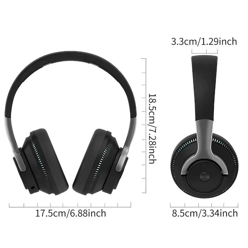 Foldable Wireless Headphone, Over-ear Wireless Bluetooth-compatible Headset with Mic, Wireless Stereo Headphones for Tablets and Phones