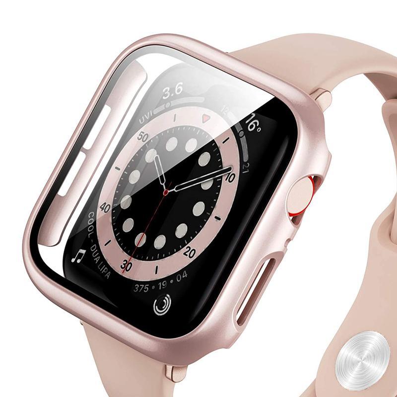 Casual & Stylish Smart Watch Case for Summer Gift, 6 Counts set Anti-fall Watch Protector Cover, Tempered Film Protective Cover for iWatch Series Ultra se 9 8 7 6 5 4 3 2 1, Fashion Watch Accessories