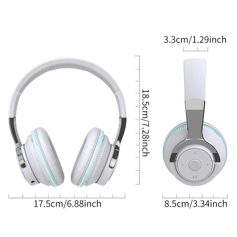 Foldable Wireless Headphone, Over-ear Wireless Bluetooth-compatible Headset with Mic, Wireless Stereo Headphones for Tablets and Phones