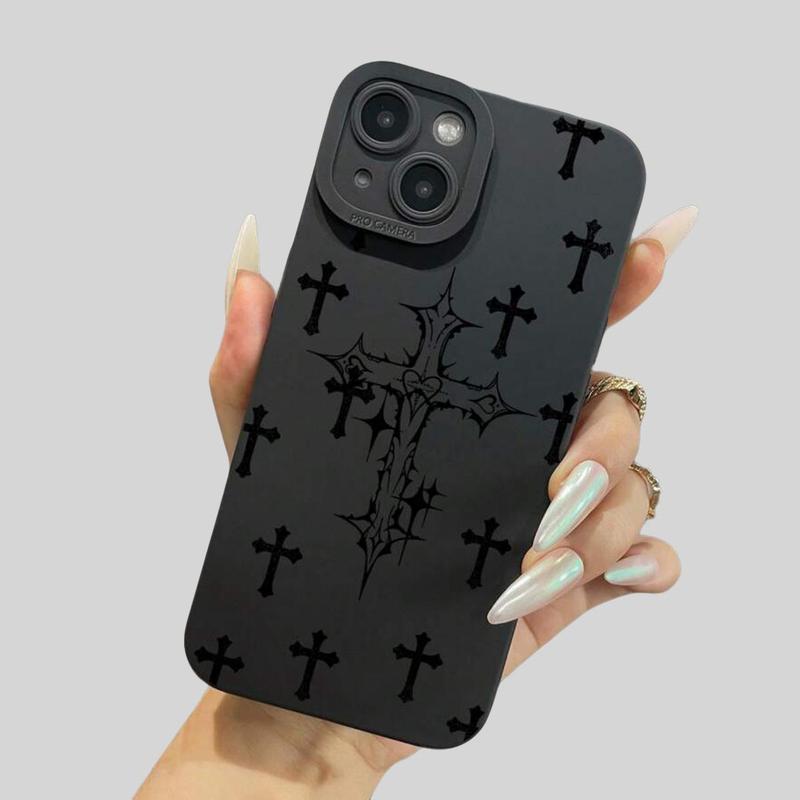 Cross Pattern Phone Case, Anti-fall Phone Protector Cover, Shockproof Phone Protective Case Compatible with iPhone 15 14 13 12 11 Series, Unique Phone Cases