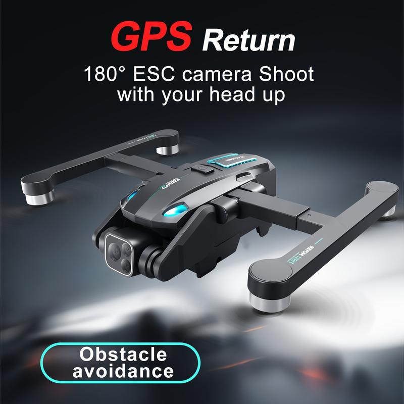 S188 Drone Is Equipped with HD Dual Camera GPS Positioning, Brushless Motor, Obstacle Avoidance Function, Optical Flow Positioning and Electric Adjustable 180 ° Camera, Remote-Controlled Unmanned Vehicle Toys, Beginner Men's Gifts, Christmas and Halloween