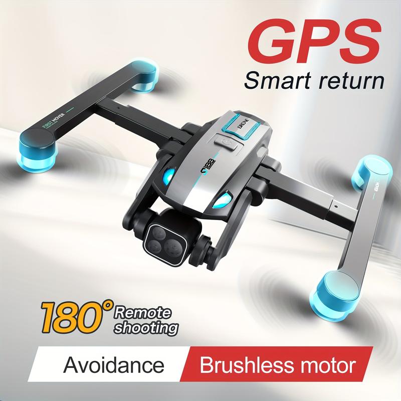 S188 Drone Is Equipped with HD Dual Camera GPS Positioning, Brushless Motor, Obstacle Avoidance Function, Optical Flow Positioning and Electric Adjustable 180 ° Camera, Remote-Controlled Unmanned Vehicle Toys, Beginner Men's Gifts, Christmas and Halloween