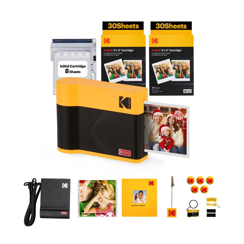 KODAK Mini 3 ERA 4PASS Portable Photo Printer (3x3) (Printer + 68 Sheets + Gift Accessories)