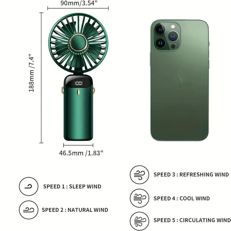 Handheld Folding Fan, 1 PC Mini USB Portable Foldable Rechargeable Fan, Rechargeable M Fan, Universal Battery Powered Table Fan, Travel Cooling Fan petitelightfan