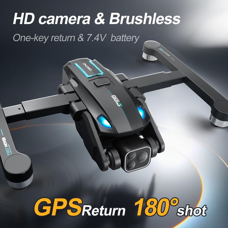 S188 Drone Is Equipped with HD Dual Camera GPS Positioning, Brushless Motor, Obstacle Avoidance Function, Optical Flow Positioning and Electric Adjustable 180 ° Camera, Remote-Controlled Unmanned Vehicle Toys, Beginner Men's Gifts, Christmas and Halloween