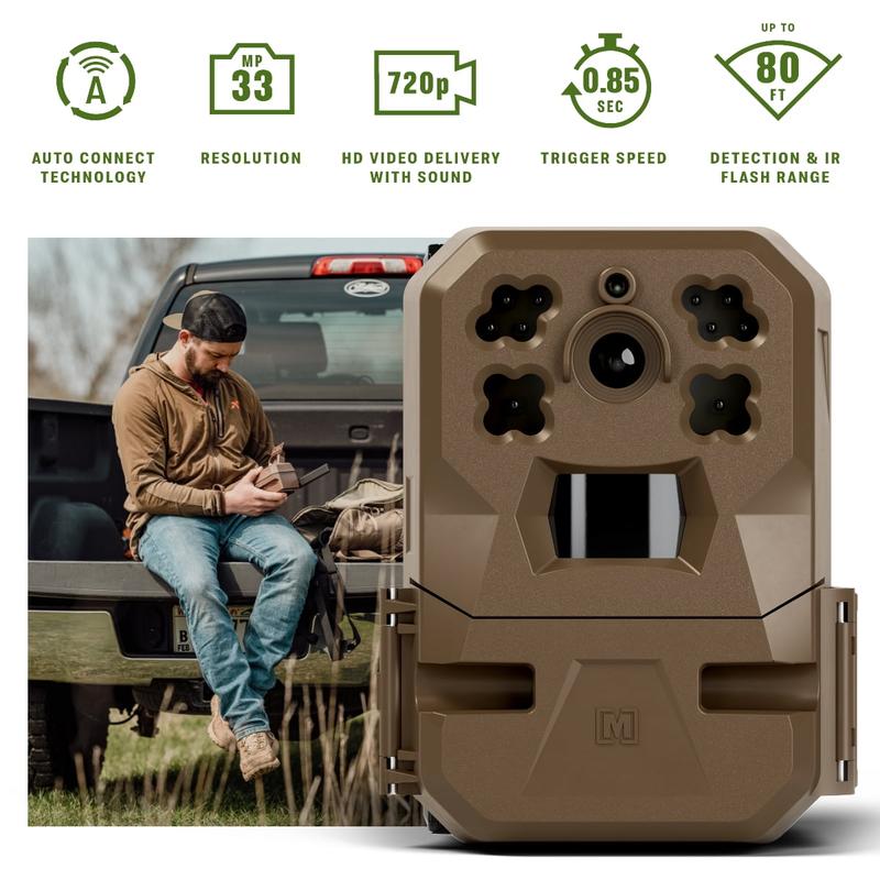 Moltrie Edge Cellular Trail Camera - Auto Connect - Nationwide Coverage - HD Video-Audio - Built in Memory - Cloud Storage - 80 ft Low Glow IR LED Flash (2-Pack)