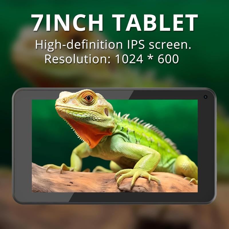 Tablet, 7inches Android12 Tablets, Quad CORE CPU, 2+2GB 32GB, IPS Screen, 1024 * 600, , 2MP front 5MP  Camera,3000mAh  - Black