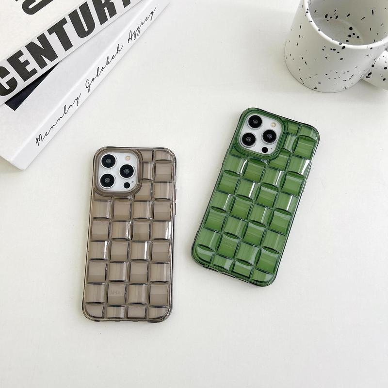 Fashionable Chocolate Block Pattern Phone Case, 1 Count Anti-drop Cellphone Protective Case, Shockproof Mobile Phone Cover for iPhone