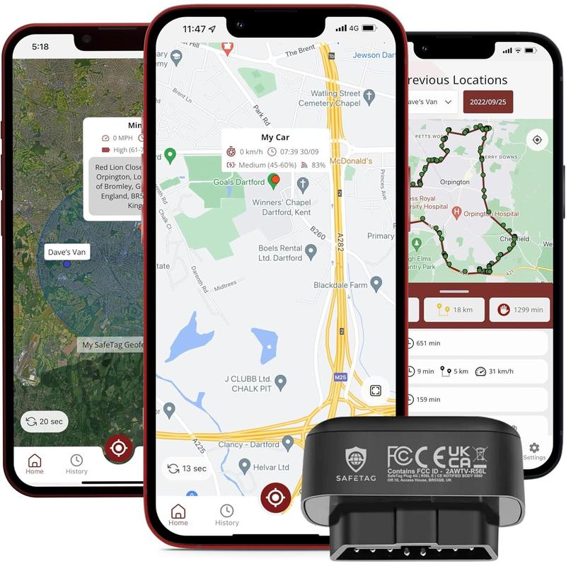 4G LTE Car GPS Tracker, Vehicle Location Every 10-30 Seconds, Multiple GeoFences, Route Playback, Speed Monitoring, Driving Behavior Analysis, No Activation Fees, Cancel Anytime, 7-Day Free Trial Available