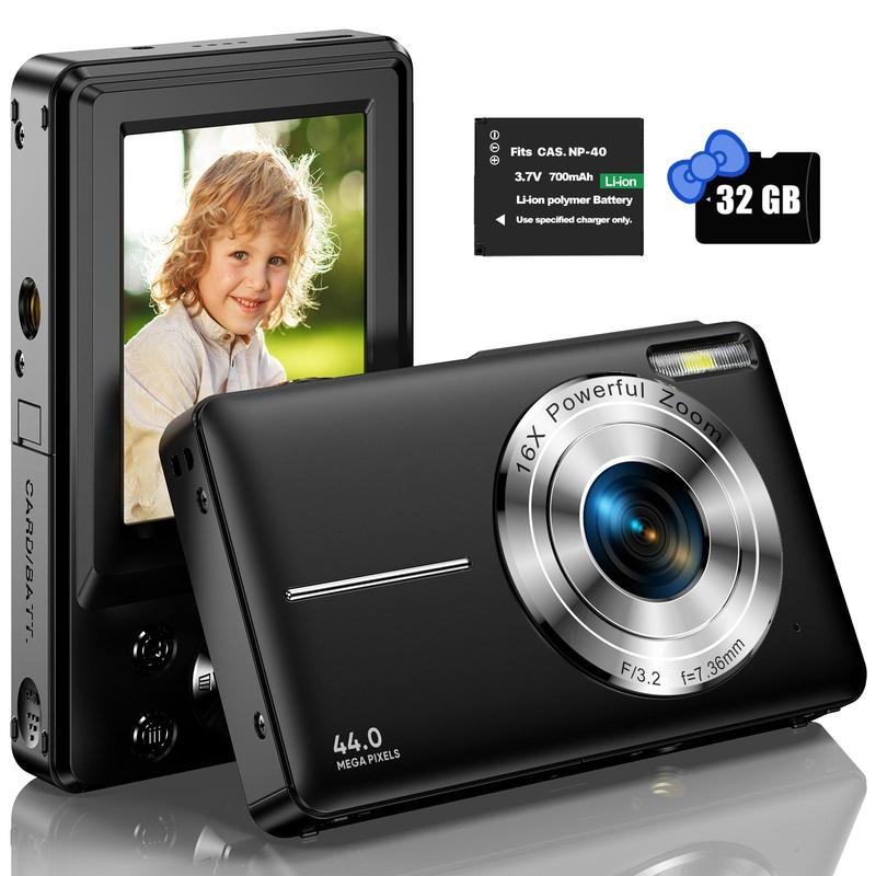 44MP Vintage Digital Camera, 1 Count 1080P Video Resolution 2.4 Inch IPS Screen Webcam, Rechargeable Vintage Camera Digital, Long Lasting Battery Life, Support Multi-language, Birthday Gifts, Mini Camera, Stocking Fillers