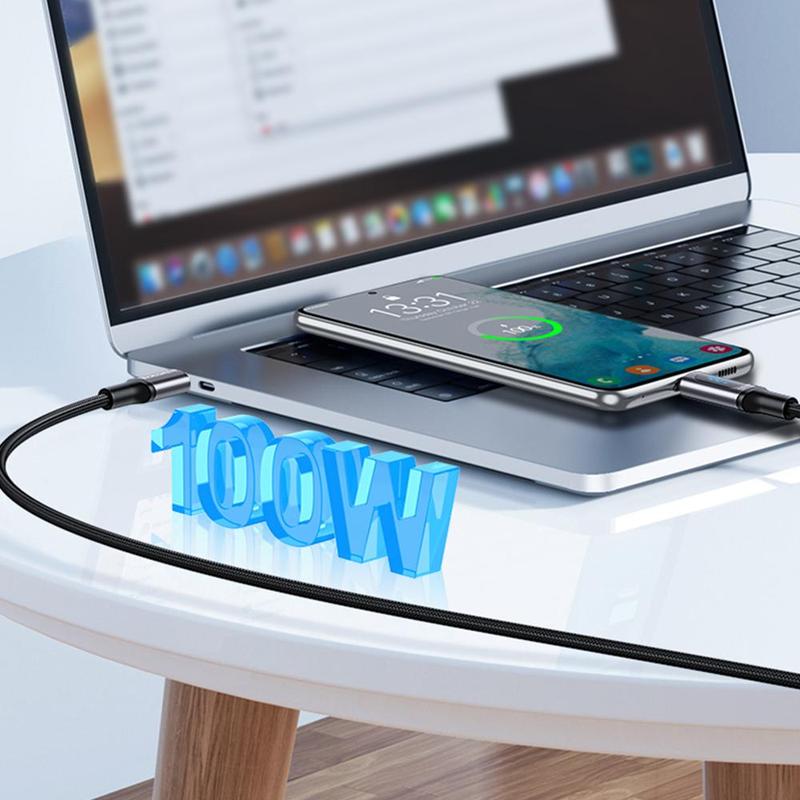 100W USB C To Type C Cable, USB PD 3.0 Fast Charging Charger Cable With LED Display Wire Cord, Universal USB-C 5A TypeC USBC Cable For Macbook Pro Air Laptop