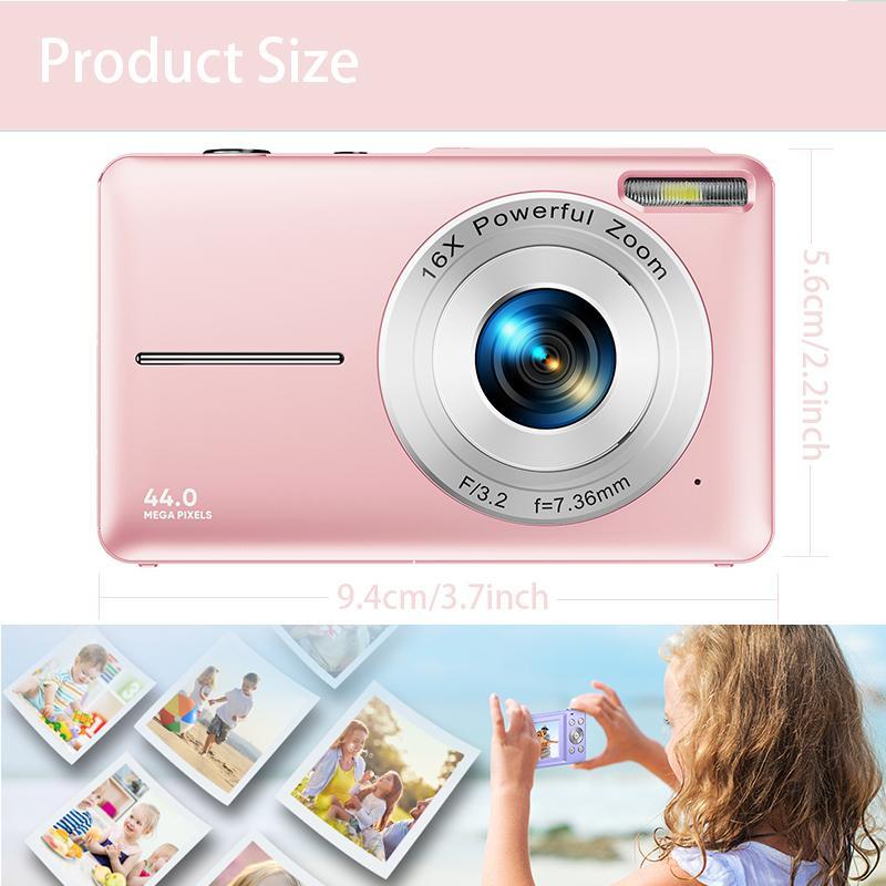 44MP Vintage Digital Camera, 1 Count 1080P Video Resolution 2.4 Inch IPS Screen Webcam, Rechargeable Vintage Camera Digital, Long Lasting Battery Life, Support Multi-language, Birthday Gifts, Mini Camera, Stocking Fillers