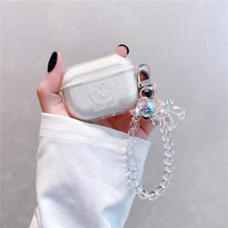 Cute Butterfly Pattern Earphone Case with Keychain, 1 Count Creative Design Earphone Case for AirPods 1 2 3 Pro 2, Earphone Accessories