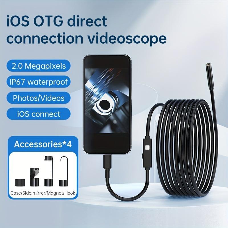 Mini HD Endoscope Camera Waterproof IP67 Adjustable 196.85 Inch Hardline 8mm Industrial Endoscope Camera 8 LED Endoscope For Iphone Mobile Phone 01