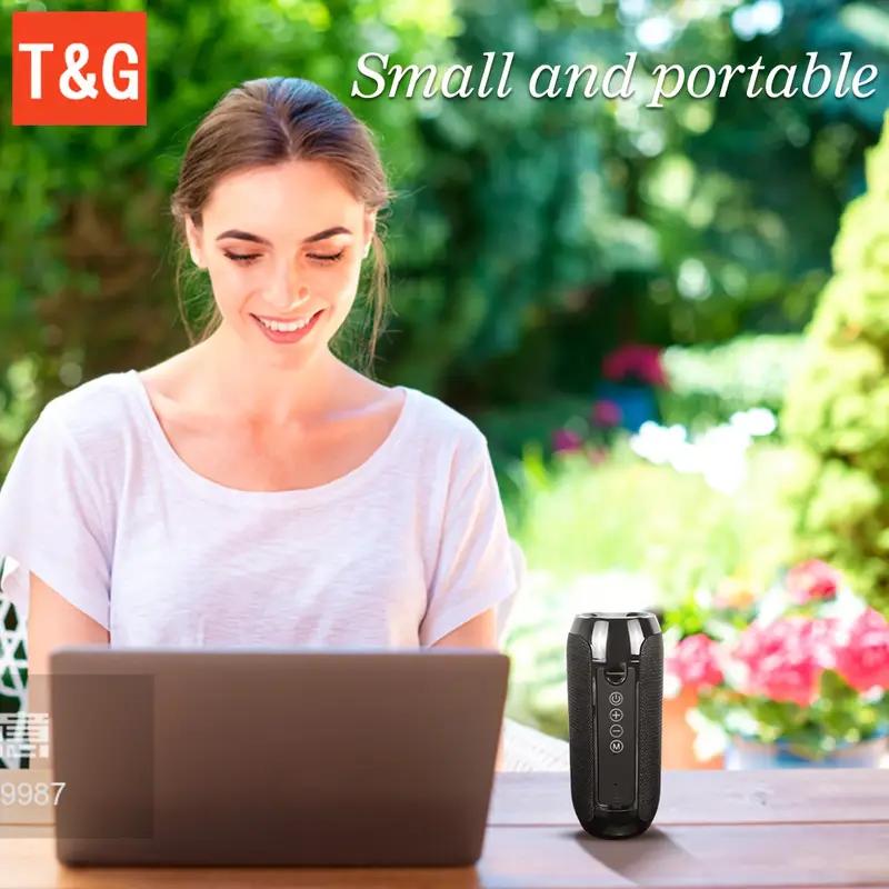 Portable wireless speaker with colorful LED lights, outdoor 3D stereo bass luminous speaker, TWS stereo bass sound column, hands-free calling FM TF card USB flash drive, connect to mobile phone tablet TV, wireless portable audio.