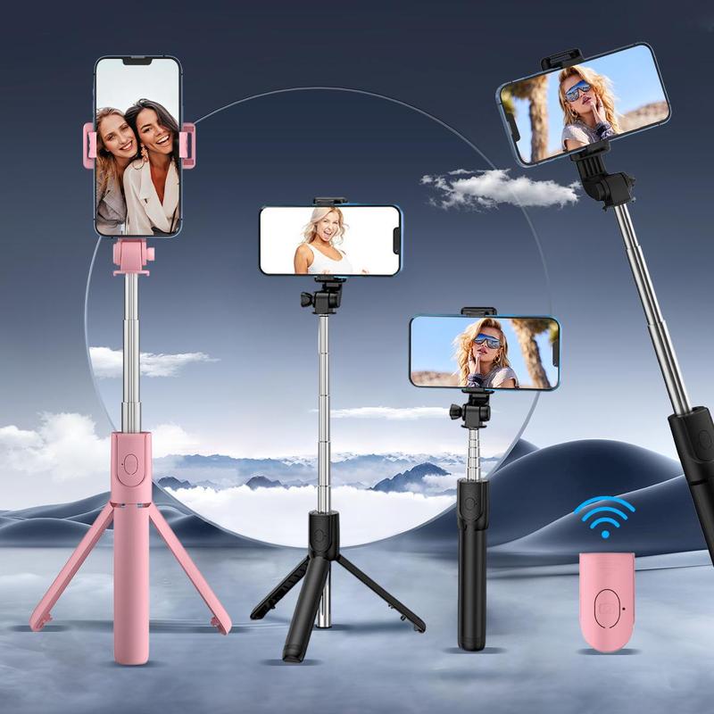 Portable Selfie Stick, 1 Count Rechargeable Wireless Selfie Stick with Remote Control, Phone Tripod for Travel, Outdoor, Party, Daily Use