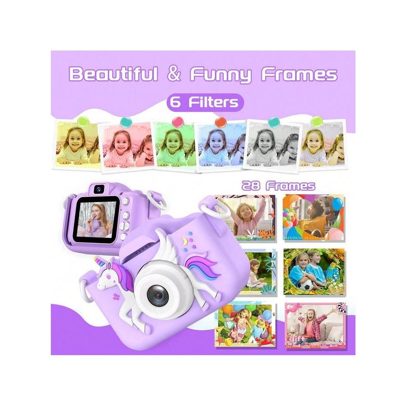 Children's Camera Toys For 3-12 Years Old Kids Boys Girls,HD Digital Video Camera With Protective Silicone Cover,Christmas Birthday Gifts With 32GB SD Card