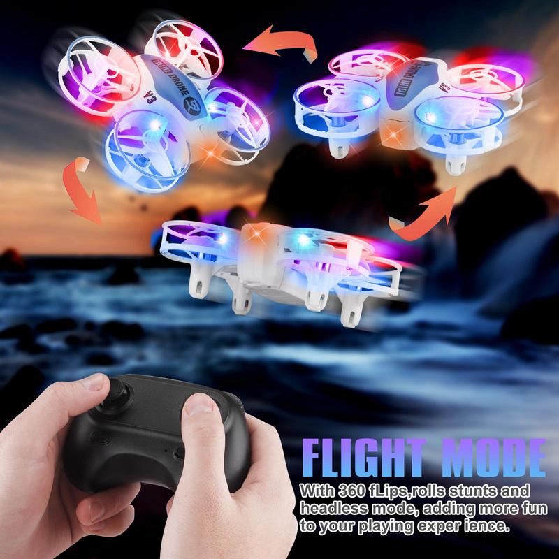 Mini Drone for Kids with Multicolor LED Lights, Long Flight Time, 3 Speed Modes, 360° Flip, Easy to Control, Safe for Beginners, USB Rechargeable, Lightweight