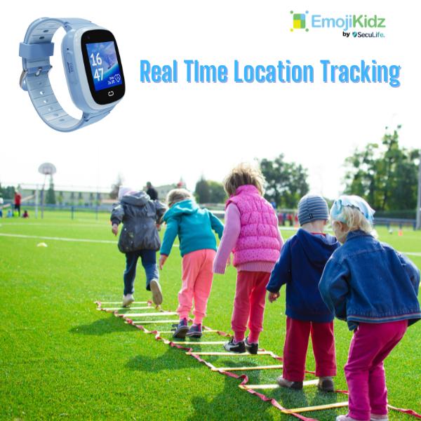 Emojikidz Smart Watch For Kids With GPS Monitoring Feature | Smart watches for Children (Age 4 Years +) | Text, Voice Call, GPS Tracking, SOS Panic Button & Two-Way Voice Calling Kids Smart Watch | Blue