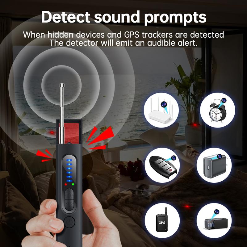 Hidden Camera Detectors, GPS Tracker Detector and RF Signal Scanner, For Office，Travel，Hotel，Car hidden camera GPS detector