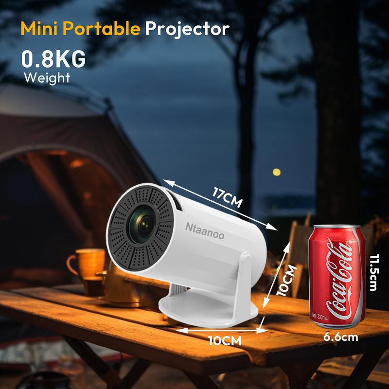 [Christmas Sale] Ntaanoo New Mini Portable Projector, 2.4 5G WiFi Smart Projector 360° Adjustable Stand 4K HD LED Projector Auto Keystone Correction Portable Projector, BT 5.2,200 Inch Screen,Built-in speaker, Home Video Projector