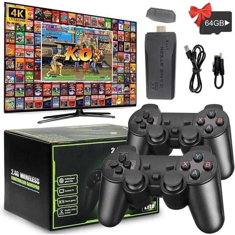 M8 Pro Game Console,Play GameStick,Nostalgia Stick Game with 9 Classic Emulators,4K Hdmi Output,TV Plug and Play VideoGame Double Stick,Built in 20000+ Games with Wireless Dual Controllers Tiktokshop Gamersupermario Family New Retro Games Port