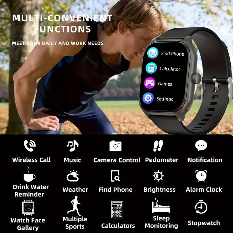 Multifunctional Smartwatch for Men & Women, Summer Digital Smartwatches with Heart Rate Monitoring & Sleep Tracking, Sports Fitness Tracker Smart Watch for iPhone Android Smartphone, Wearable Wristwatch, Fitness Watch, Men's Tech Gadgets 2024