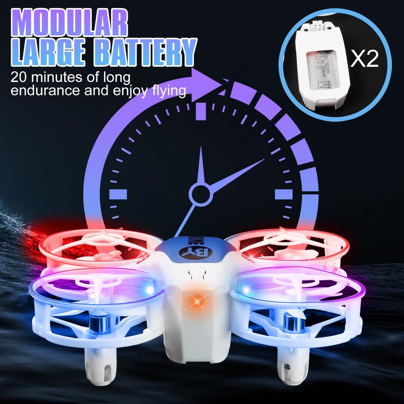 Mini Drone for Kids with Multicolor LED Lights, Long Flight Time, 3 Speed Modes, 360° Flip, Easy to Control, Safe for Beginners, USB Rechargeable, Lightweight