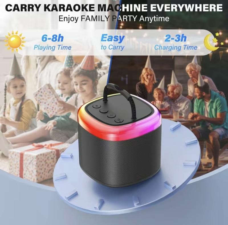 JYX D17 Mini Karaoke Machine with Wireless Microphones Mini Partybox