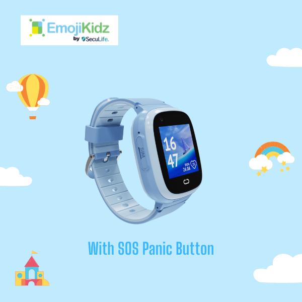 Emojikidz Smart Watch For Kids With GPS Monitoring Feature | Smart watches for Children (Age 4 Years +) | Text, Voice Call, GPS Tracking, SOS Panic Button & Two-Way Voice Calling Kids Smart Watch | Blue