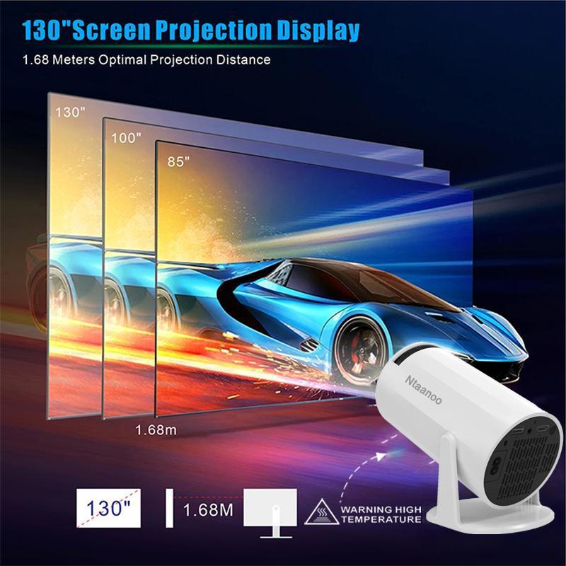 [Christmas Sale] Ntaanoo New Mini Portable Projector, 2.4 5G WiFi Smart Projector 360° Adjustable Stand 4K HD LED Projector Auto Keystone Correction Portable Projector, BT 5.2,200 Inch Screen,Built-in speaker, Home Video Projector