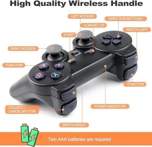 4K Wireless Retro Game Console,Retro Play Game Stick,Nostalgia Stick Game 4K HDMI Output,Plug and Play Video Game Stick Built in 20000 Games + (64G) sd Card (20,000 Retro Games)