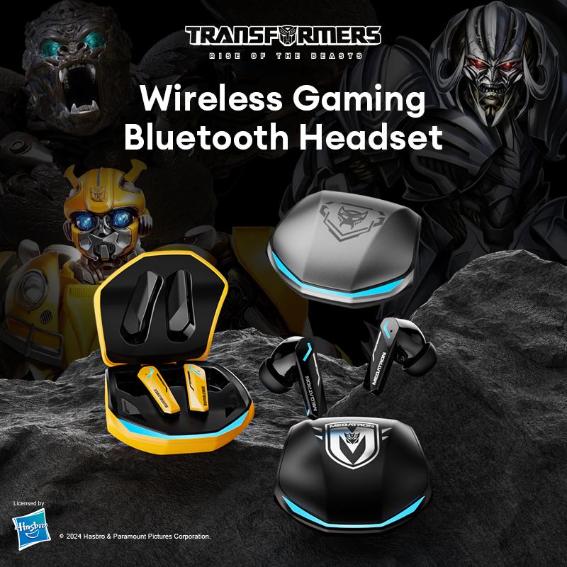 Transformers TF-T10 Wireless Earbuds Bluetooth 5.3 Headphones, Earbuds Noise Cancelling, Energy Saving, IPX5 Waterproof with Mic, Gaming Earbuds 60 Hrs Playtime, Compatible Android iOS Phone Black