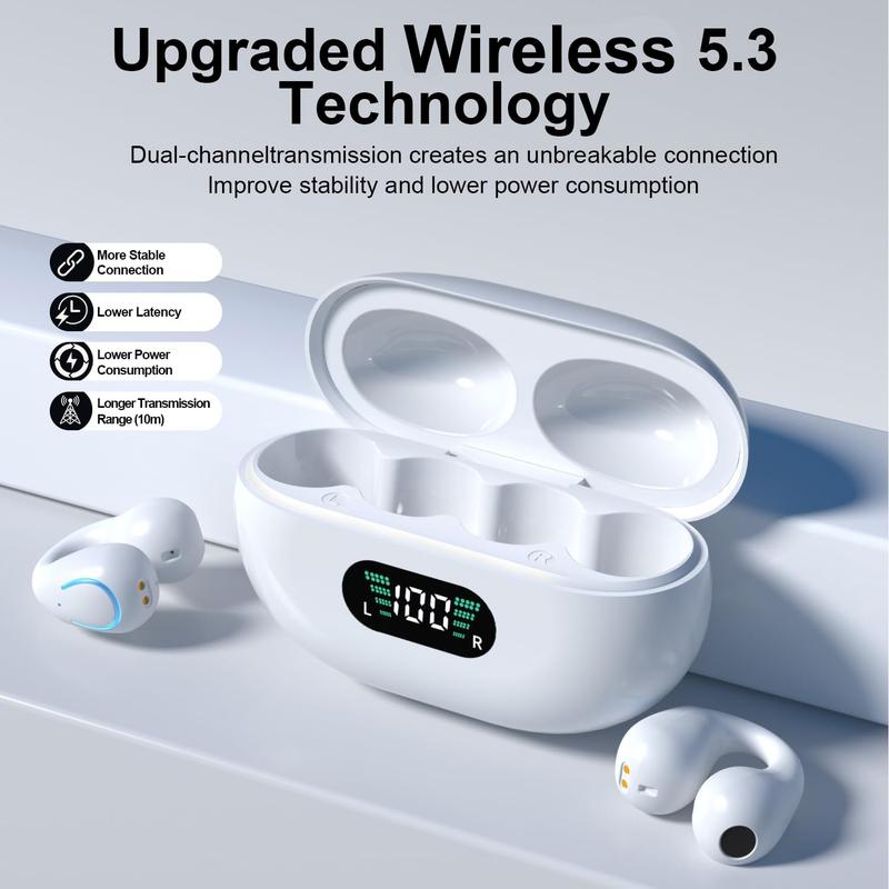 Open bone conduction earphones wireless 5.3 wireless open earbuds with built-in suitable for Huawei, Apple, Xiaomi, Google, Headset Electronic