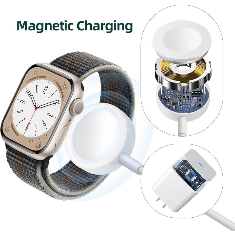 USB C Fast Watch Charger Compatible with Watch Series Ultra2 Ultra SE2 9 8 7 6 5 4 3 2 1 SE, Magnetic Charging Cable with Type C 20W PD Adapter, Watch Cord with Wall Block, 4.9ft