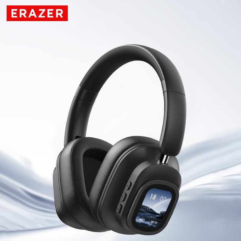 ERAZER TH10 ANC Noise Cancellation Wireless Bluetooth Headphones Touch Screen Headset HIFI Stereo Full-Color Display Multifunctional Earbuds Foldable with Built-in Microphone