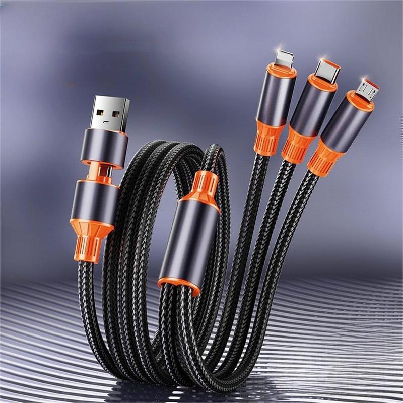 4-In-1 Data Cable, 100W Charging Cable with Data Transmission Function, Multifunctional Data Cable for Samsung Xiaomi Huawei iPhone