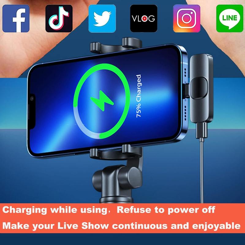 Wireless Lavalier Microphone, Mini Wireless Clip-on Microphone, Rechargeable Lapel Microphone for Recording, Live Streaming, Vlog Audio