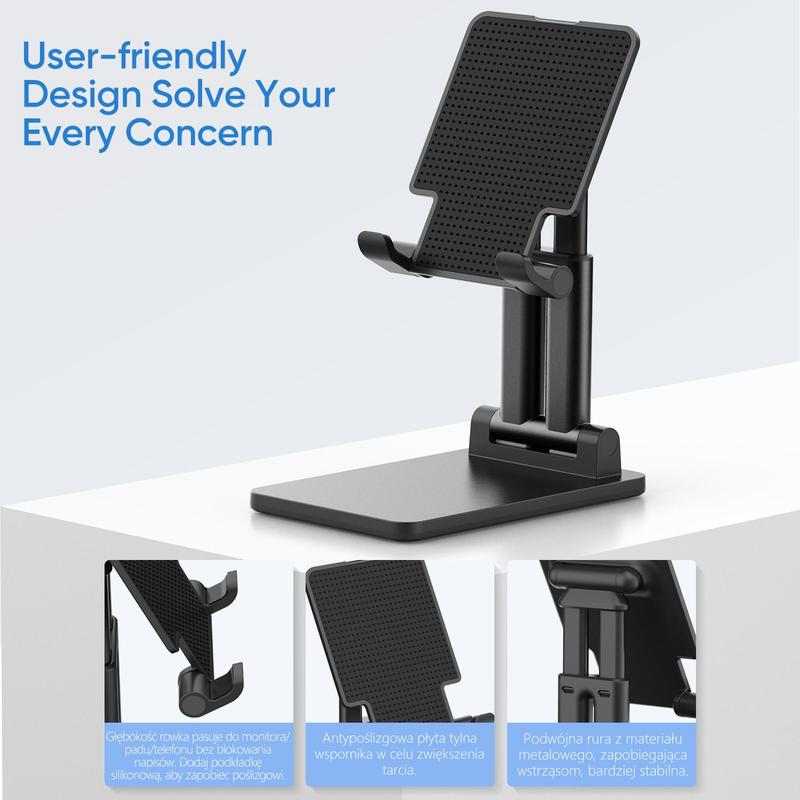 Arzopa Tablet Stand, Portable Foldable Monitor Stand, Adjustable Desktop Phone Holder Compatible with Monitor, Universal Tablet Holder Mount