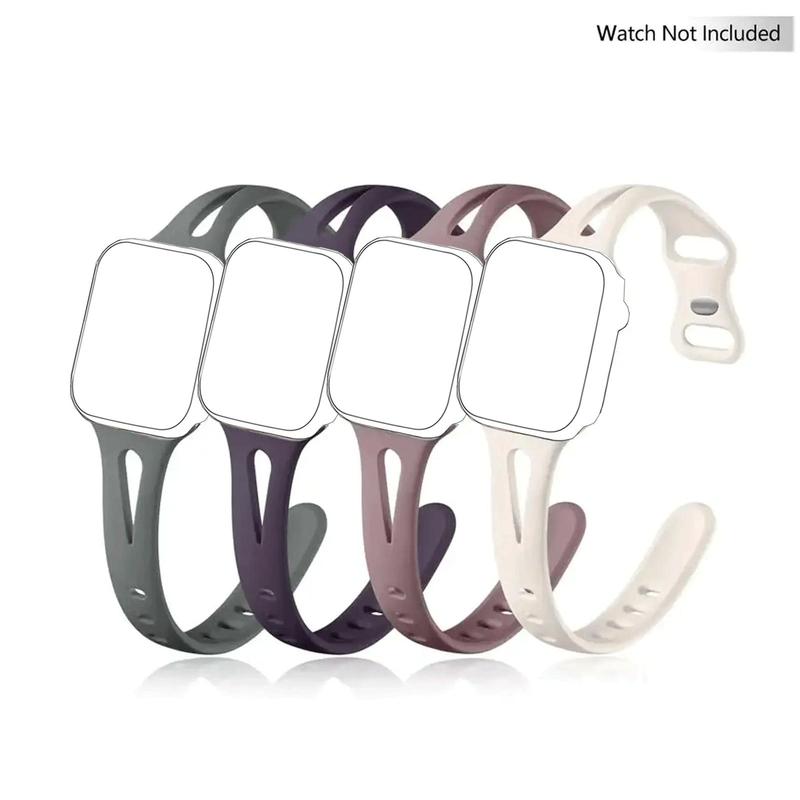 Durable Soft Silicone Slim Sport Smartwatch Bands for Women Men, Stylish Watch Band Compatible with Apple Watch Bands 38mm to 49mm & iWatch Smartwatches Series 8 7 6 5 4 3 2 1 SE, Wearable Smart Watches Accessories