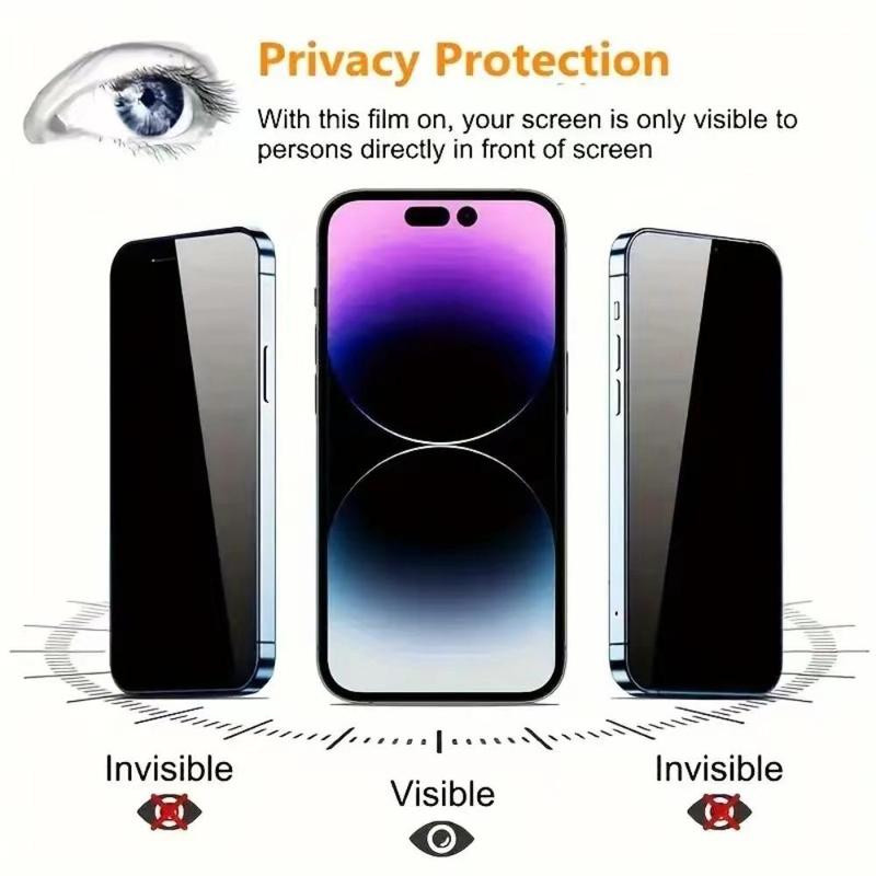 Tempered Glass Phone Lens Protector & Screen Privacy Protector, 3 Counts set Anti-spy Screen Protector & Lens Protector, Phone Accessories for iPhone